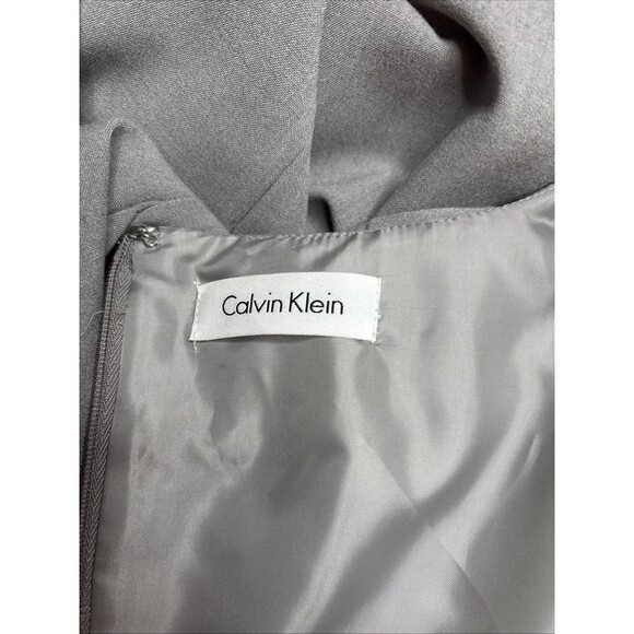 Calvin Klein  Light Gray V Neck Sleeveless Career Dress Sz 6 Petites NWT - Picture 12 of 14